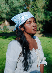 Teal Breeze - Block Printed Cotton Bandana