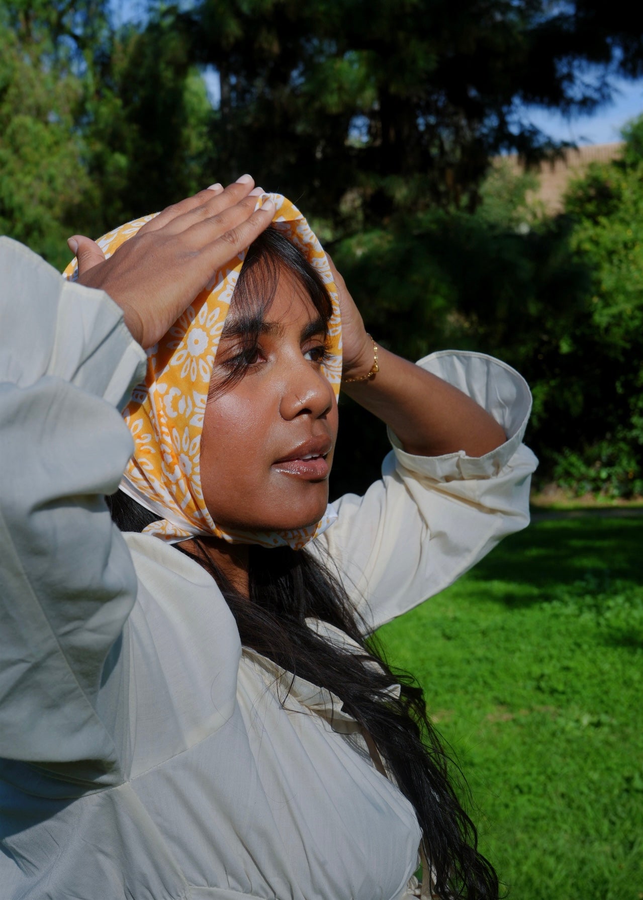 Marigold Pandaga - Block Printed Cotton Bandana