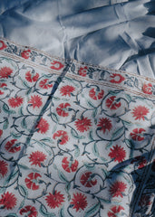 Camellias in the Snow - Kalamkari Cotton Bandana