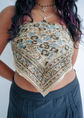 Nature's Nightfall - Kalamkari Cotton Bandana