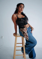 Twilight Petal - Kalamkari Cotton Bandana