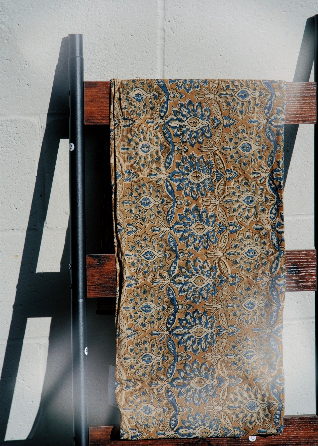 Mustard Tortoise Shell  - Hand Block Printed Scarf (600-071)