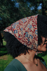 Blueberry Vine (Red) - Kalamkari Cotton Bandana