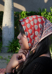 Diya's Flame- Kalamkari Cotton Bandana