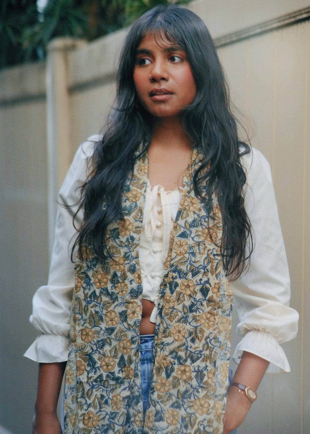 Woven Thistle - Hand Block Printed Scarf (600-022)