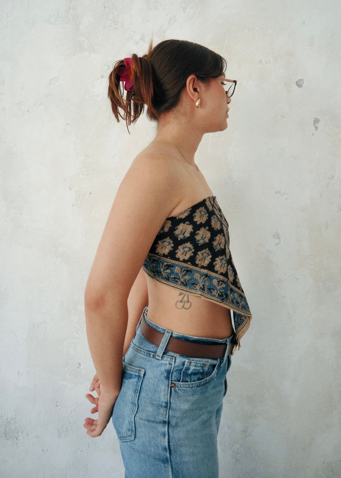 Indigo Ornaments - Kalamkari Cotton Bandana