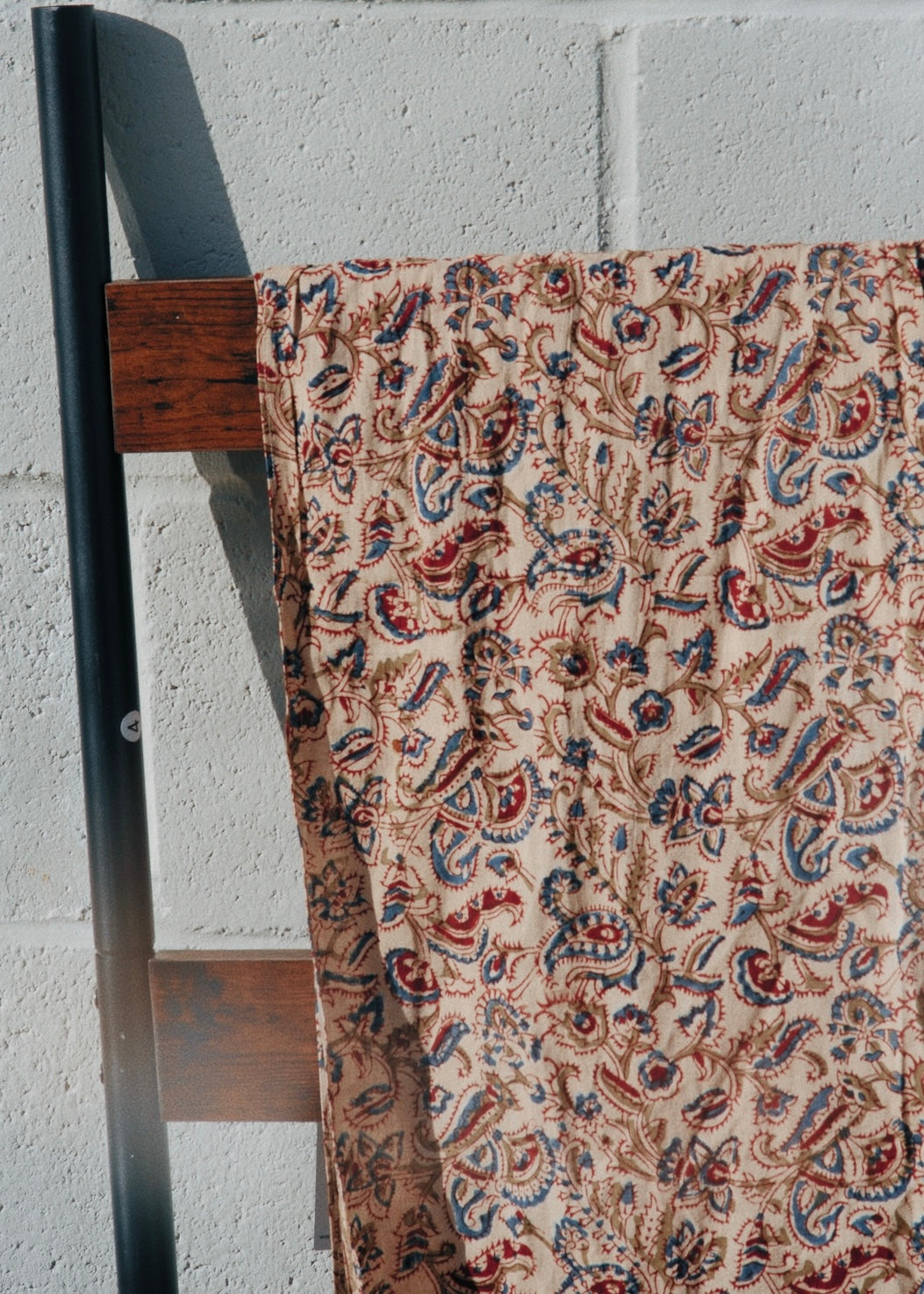 Hydrangea in the Sand - Hand Block Printed Scarf (600-036)