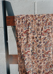 Hydrangea in the Sand - Hand Block Printed Scarf (600-036)