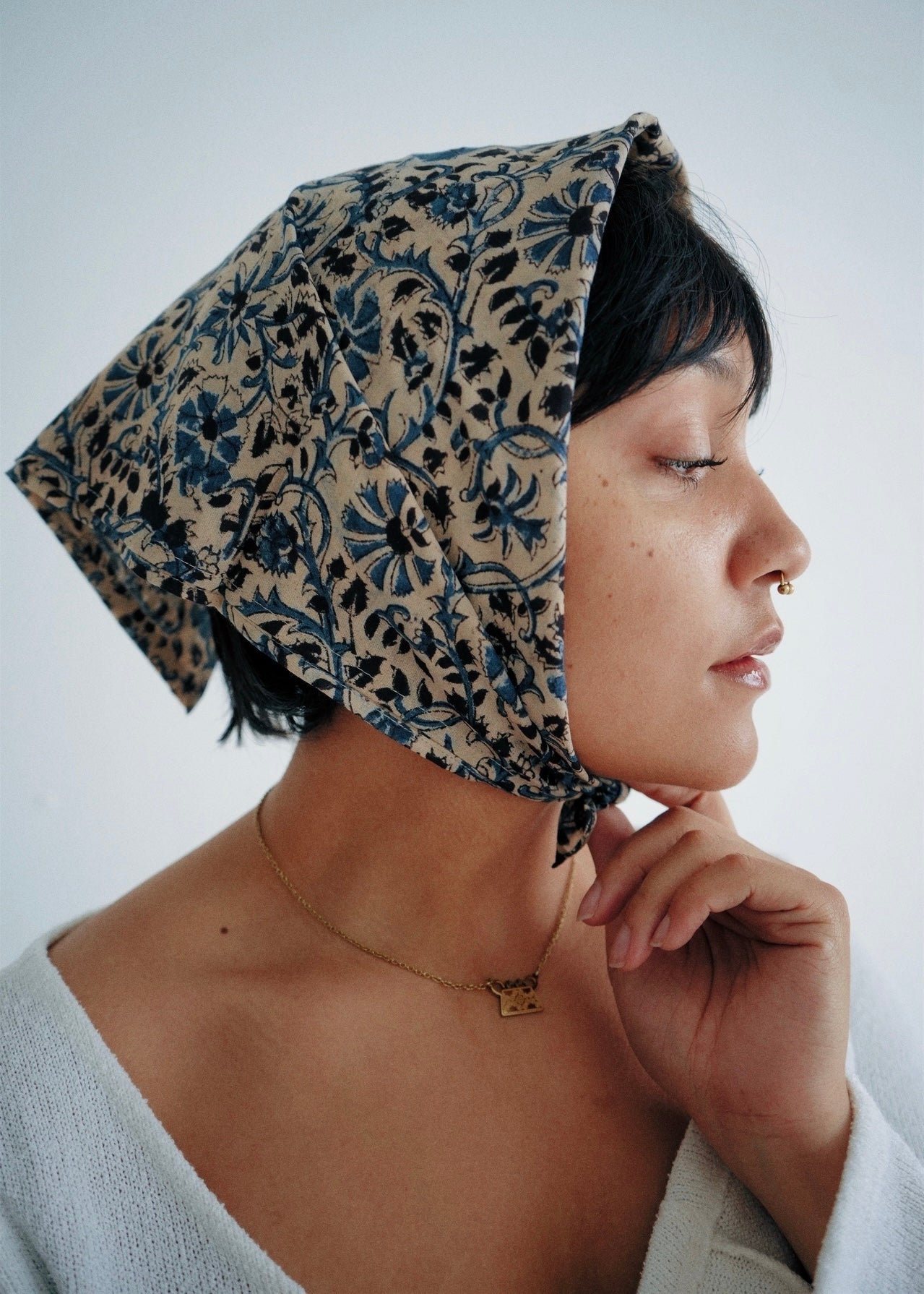 Sprouting Seeds - Kalamkari Cotton Bandana