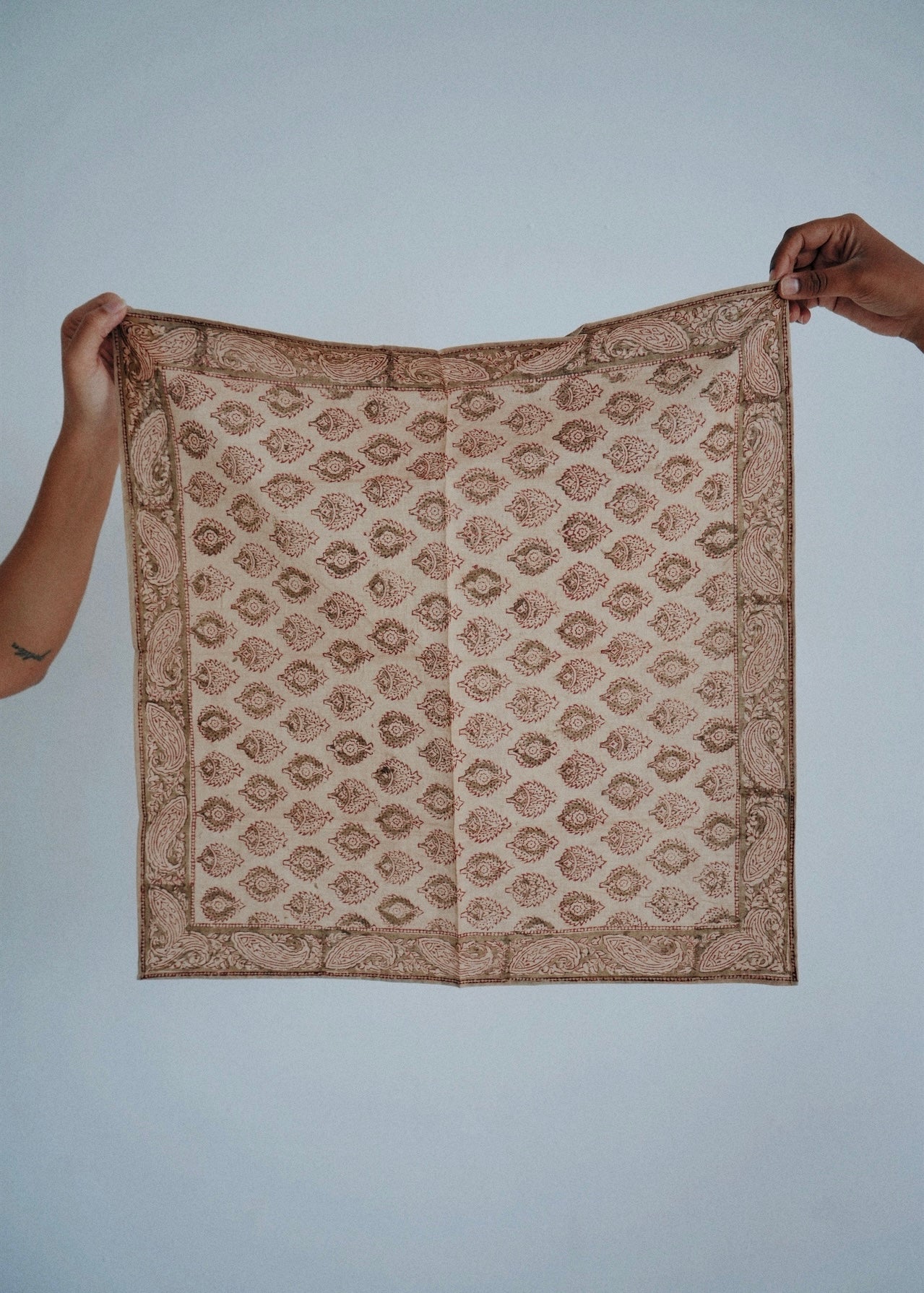 Terracotta Medallion - Kalamkari Cotton Bandana