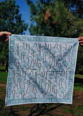 Marshmallow Lagoon - Block Printed Cotton Bandana