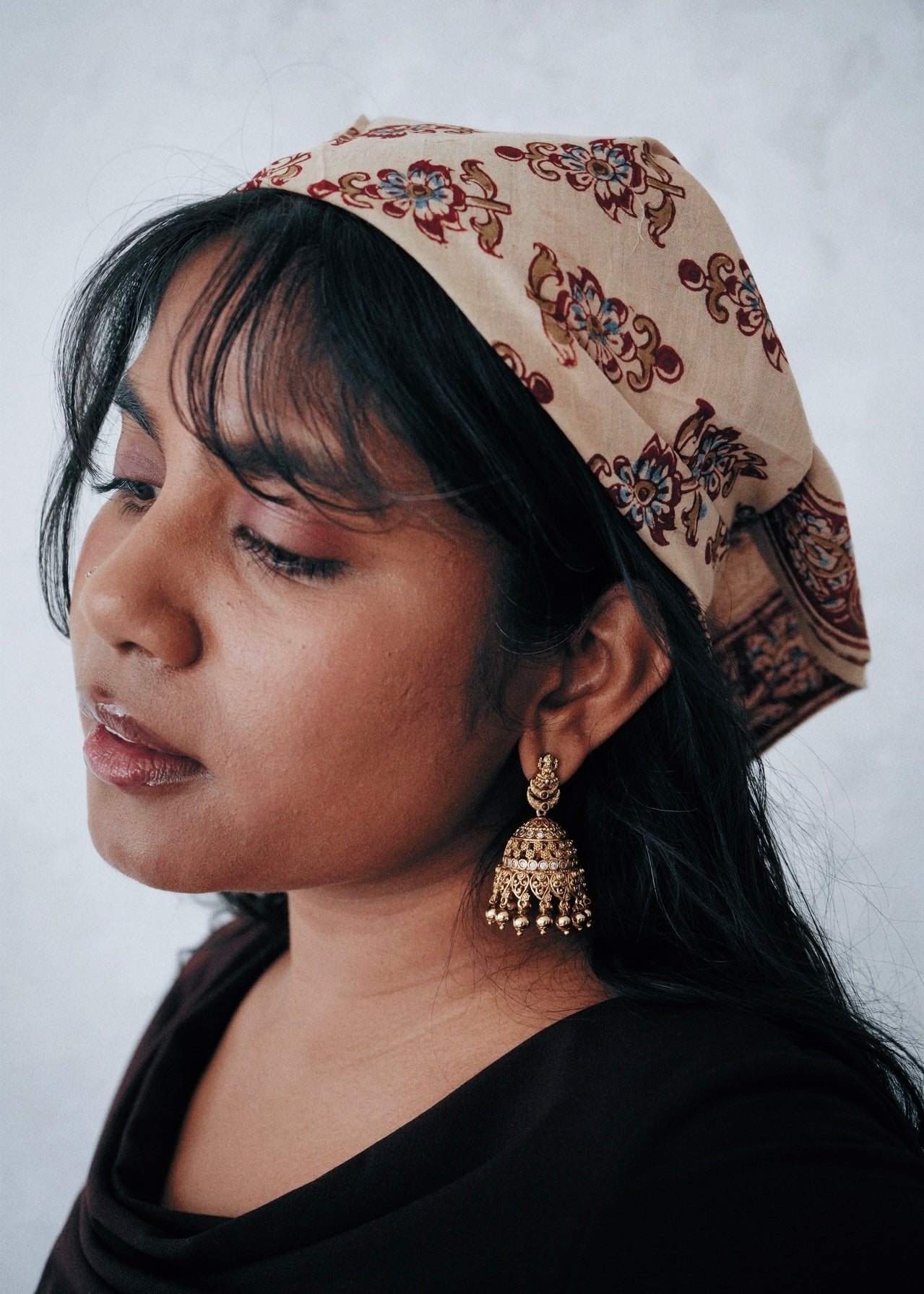 Petal Staircase - Kalamkari Cotton Bandana