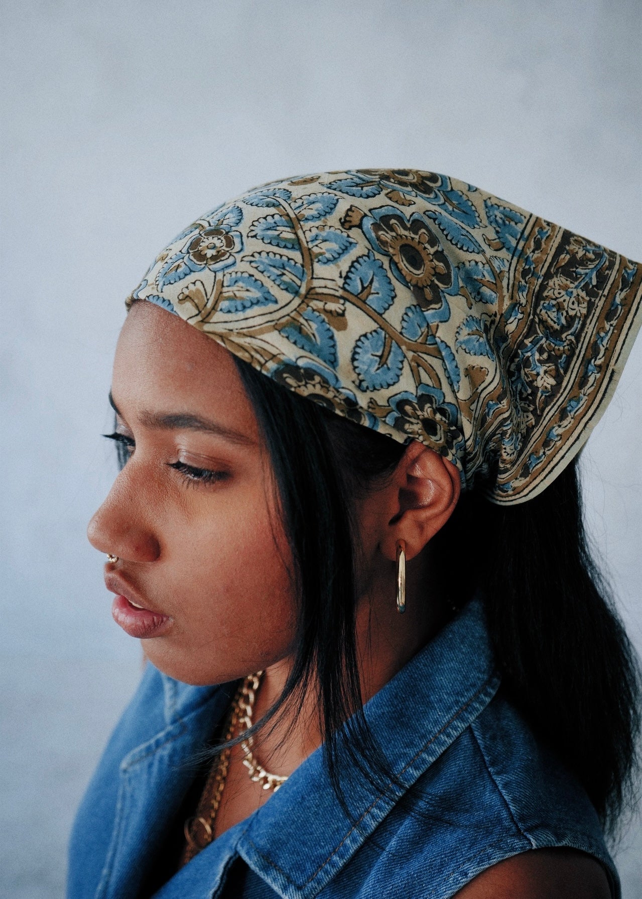 Dusky Bloom - Kalamkari Cotton Bandana