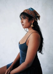 Elephants Night - Limited Edition Hand Painted Cotton Bandana