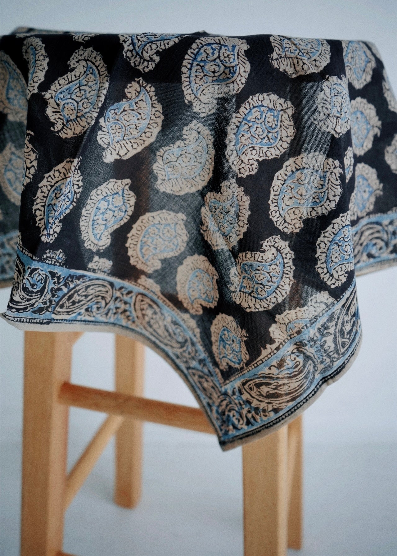 Midnight Feathers - Kalamkari Cotton Bandana