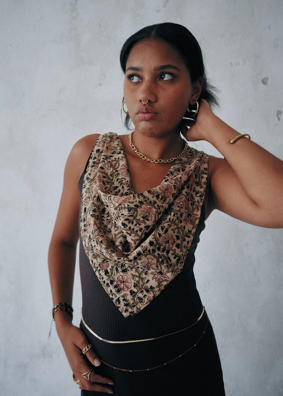 Blossom Breeze - Kalamkari Cotton Bandana