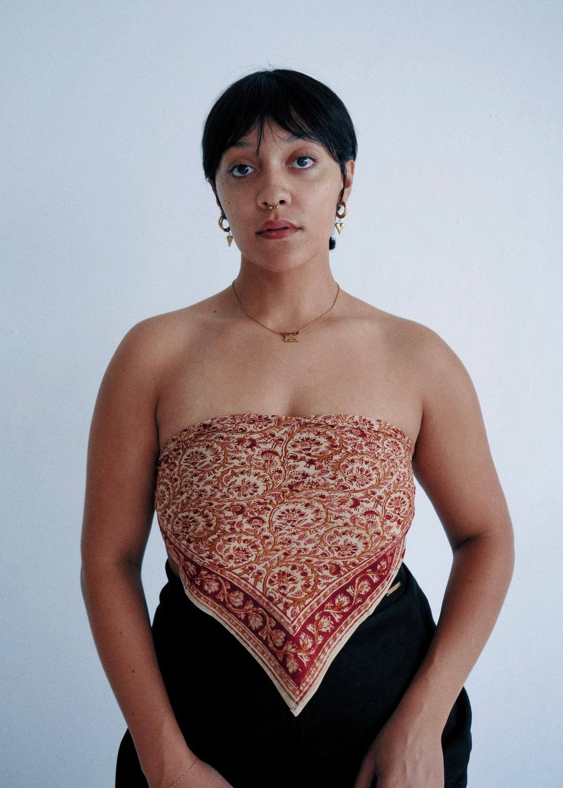 Pomegranate Stain - Kalamkari Cotton Bandana