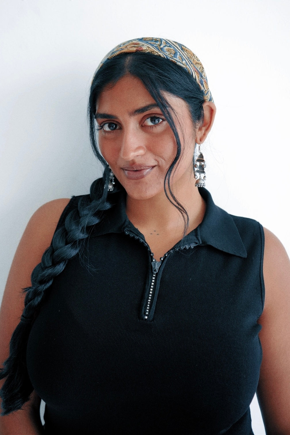 Cobalt Floral - Kalamkari Cotton Bandana