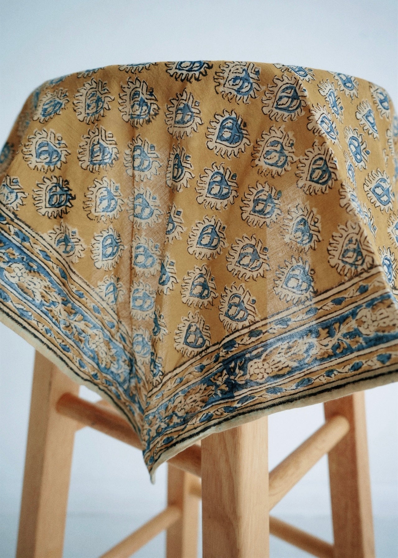 Diya Mustard - Kalamkari Cotton Bandana