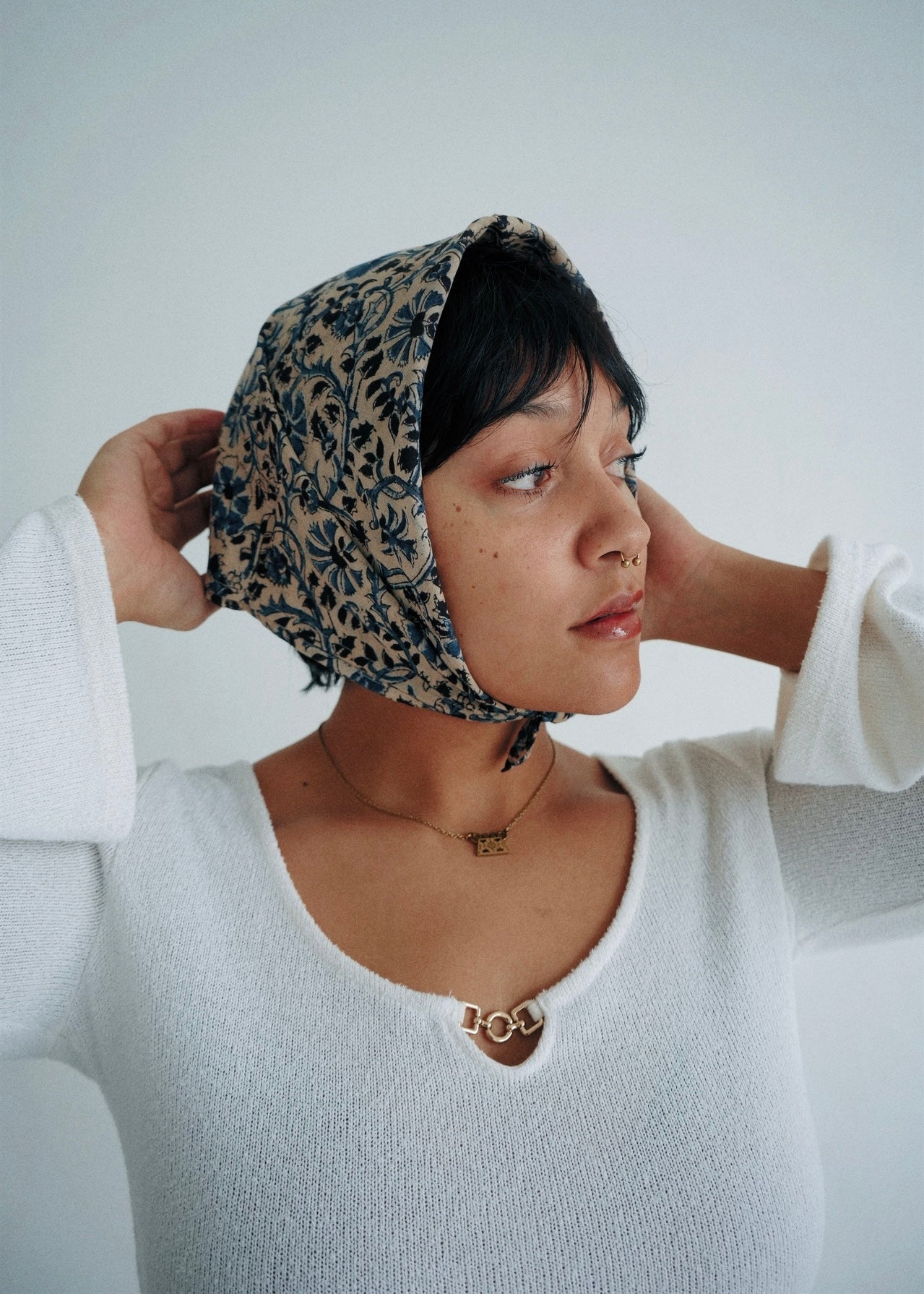 Sprouting Seeds - Kalamkari Cotton Bandana