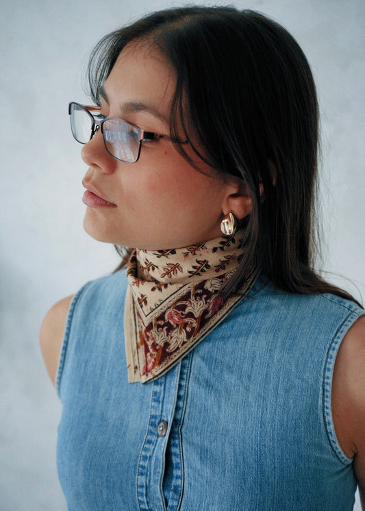 Tan Branches - Kalamkari Cotton Bandana
