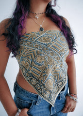 Evening Dandelions - Kalamkari Cotton Bandana