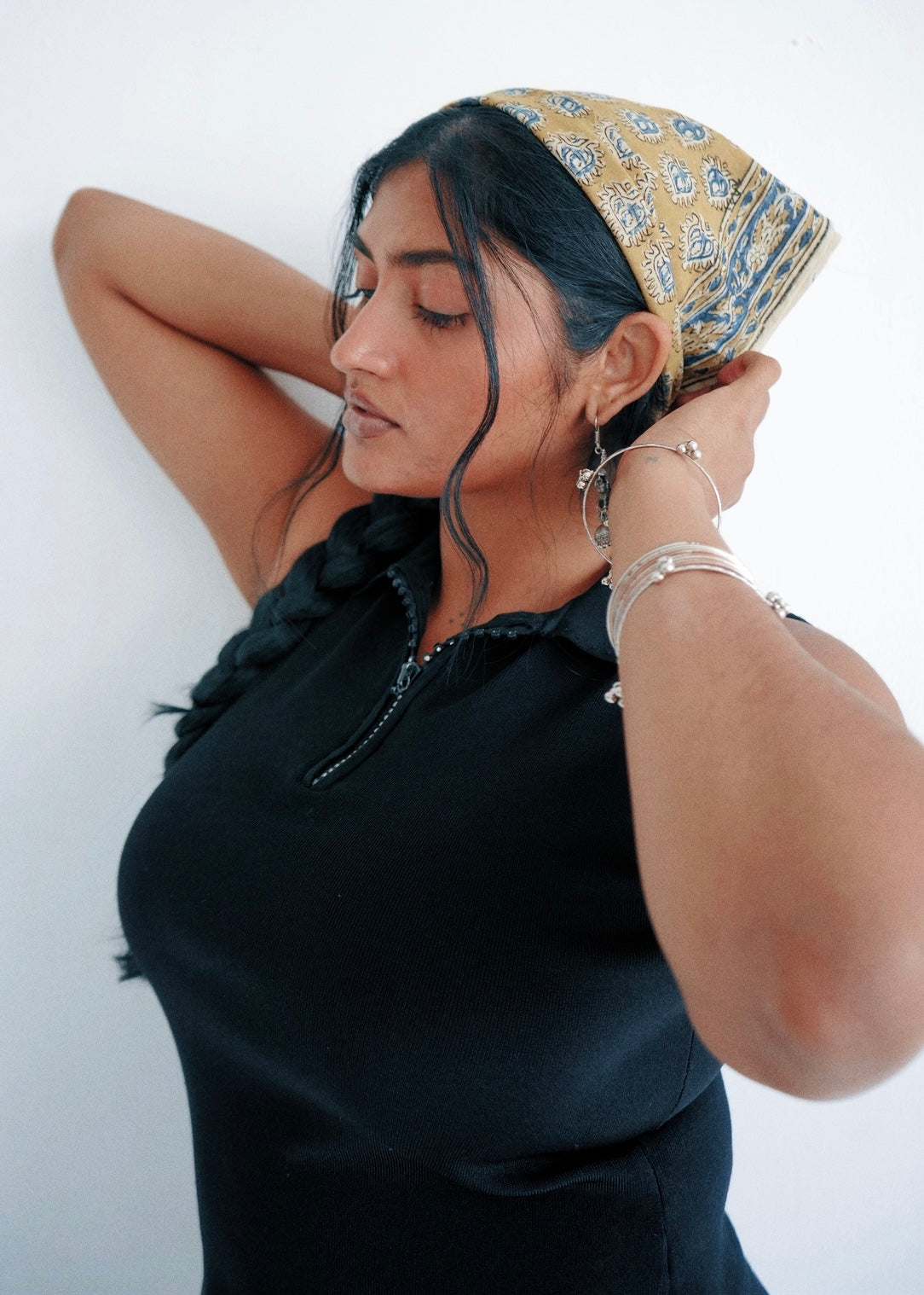 Diya Mustard - Kalamkari Cotton Bandana