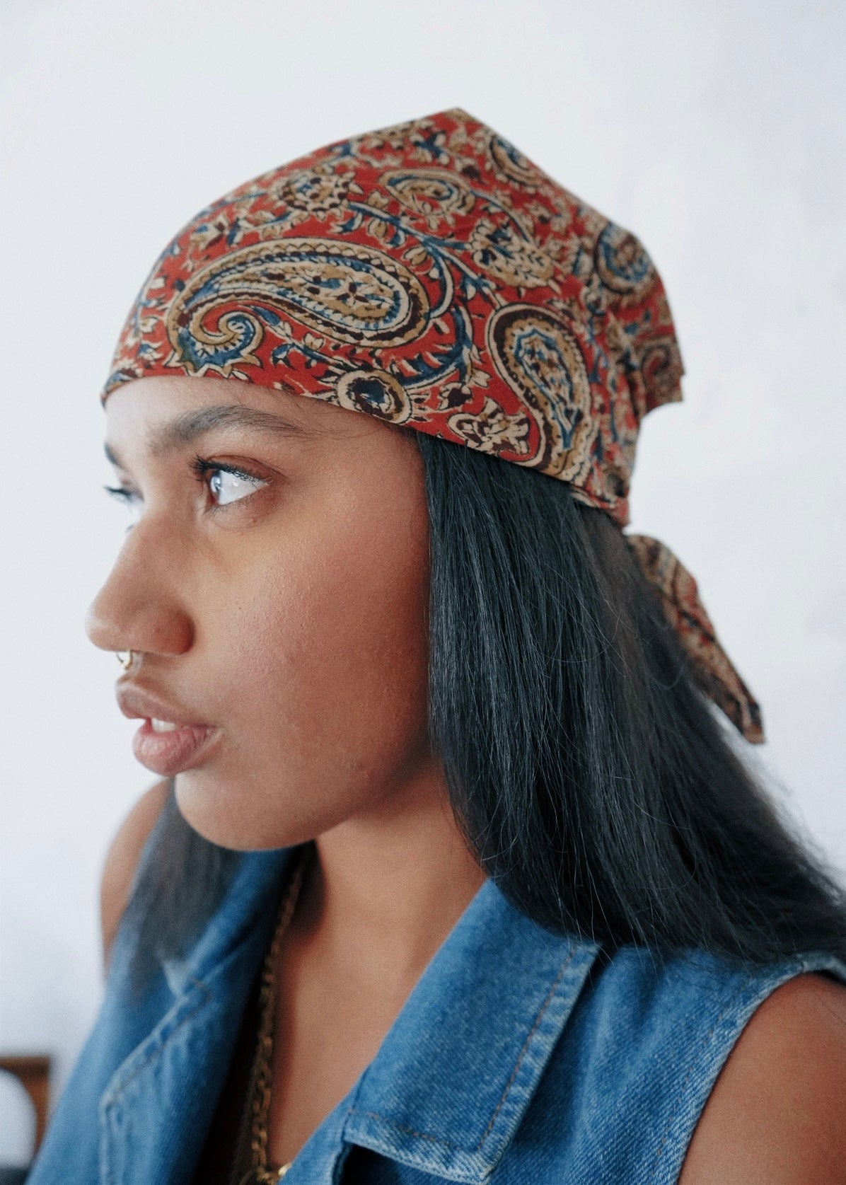Sun Bleached Brick - Kalamkari Cotton Bandana