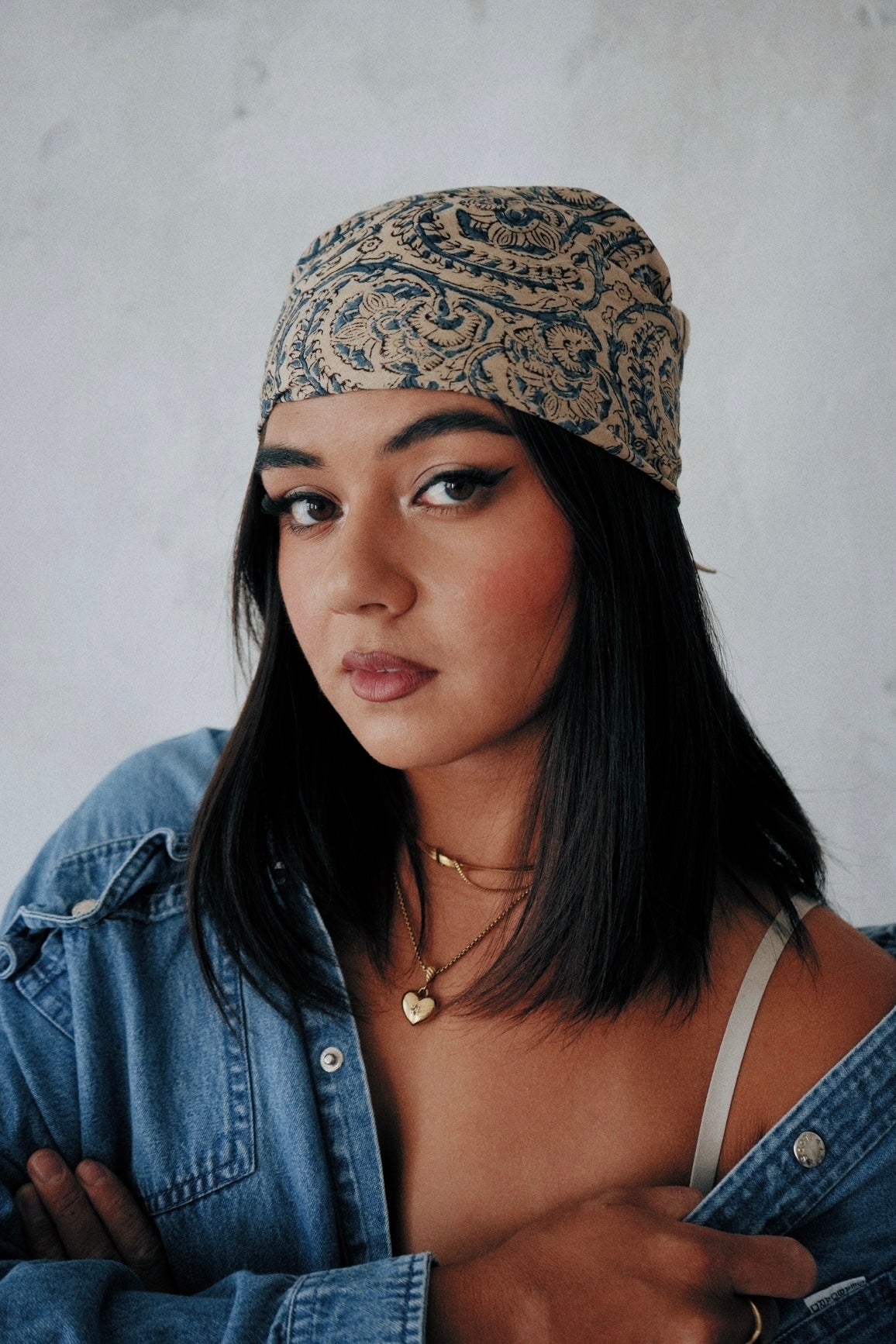 Swirling Feathers - Kalamkari Cotton Bandana