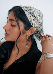 Saphire Mango Patch - Kalamkari Cotton Bandana