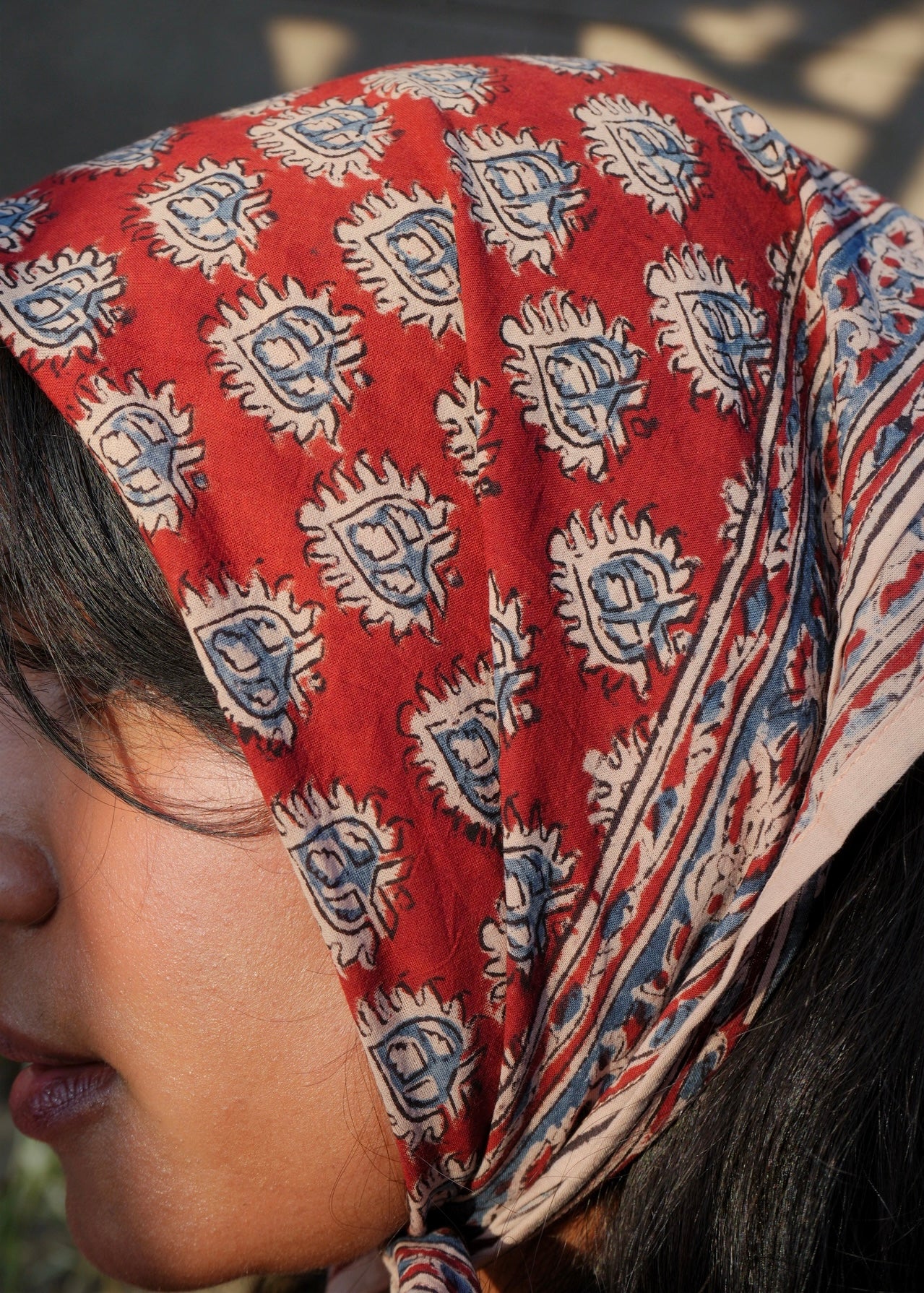 Diya's Flame- Kalamkari Cotton Bandana