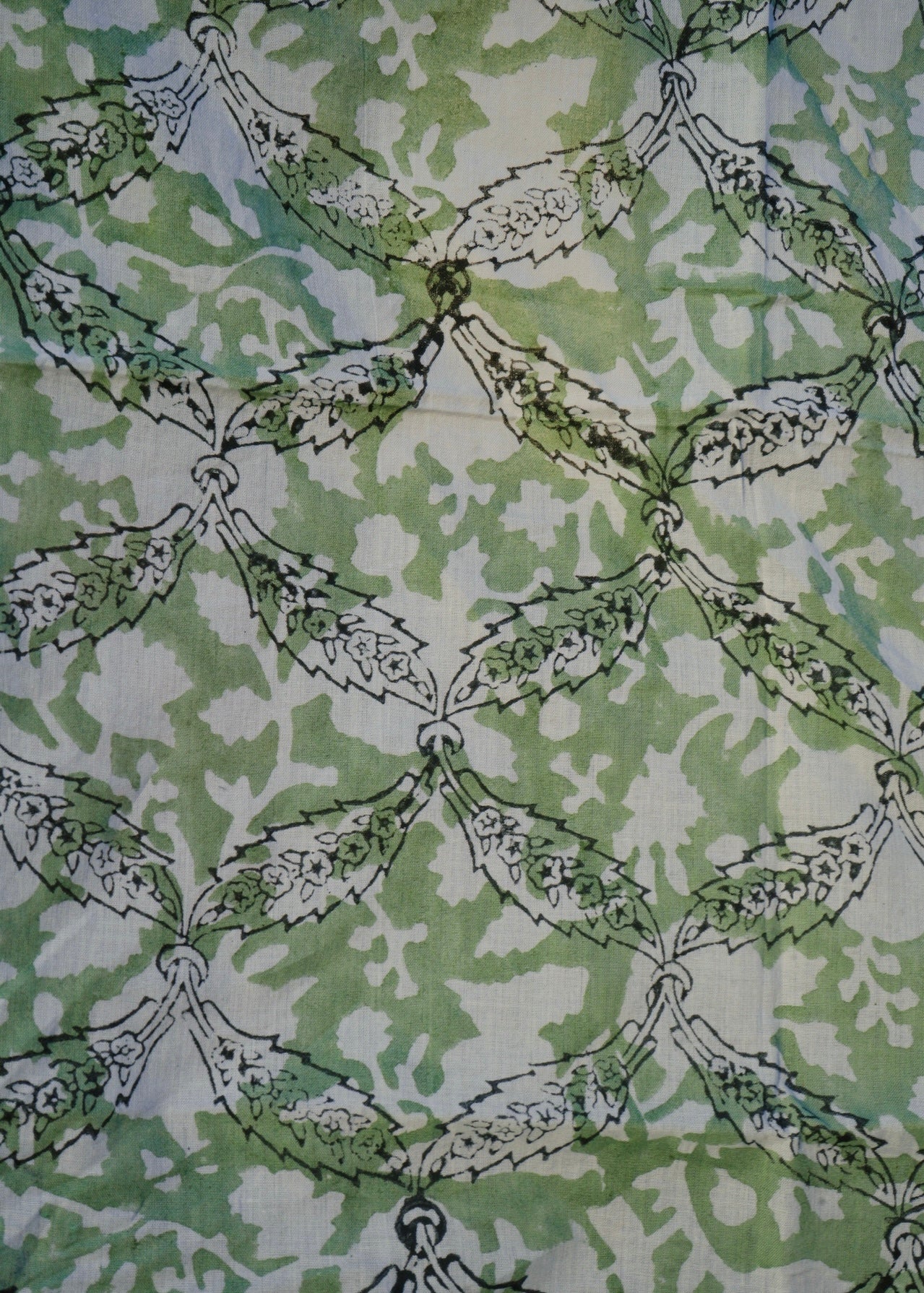 Sage Harmony - Hand Block Printed Cotton Bandana