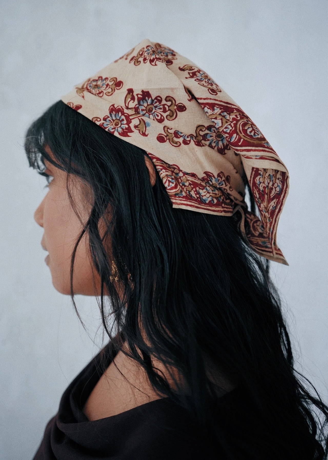 Petal Staircase - Kalamkari Cotton Bandana