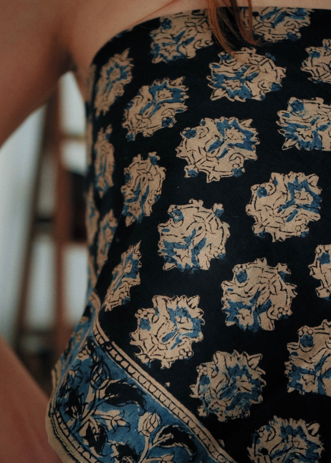 Indigo Ornaments - Kalamkari Cotton Bandana