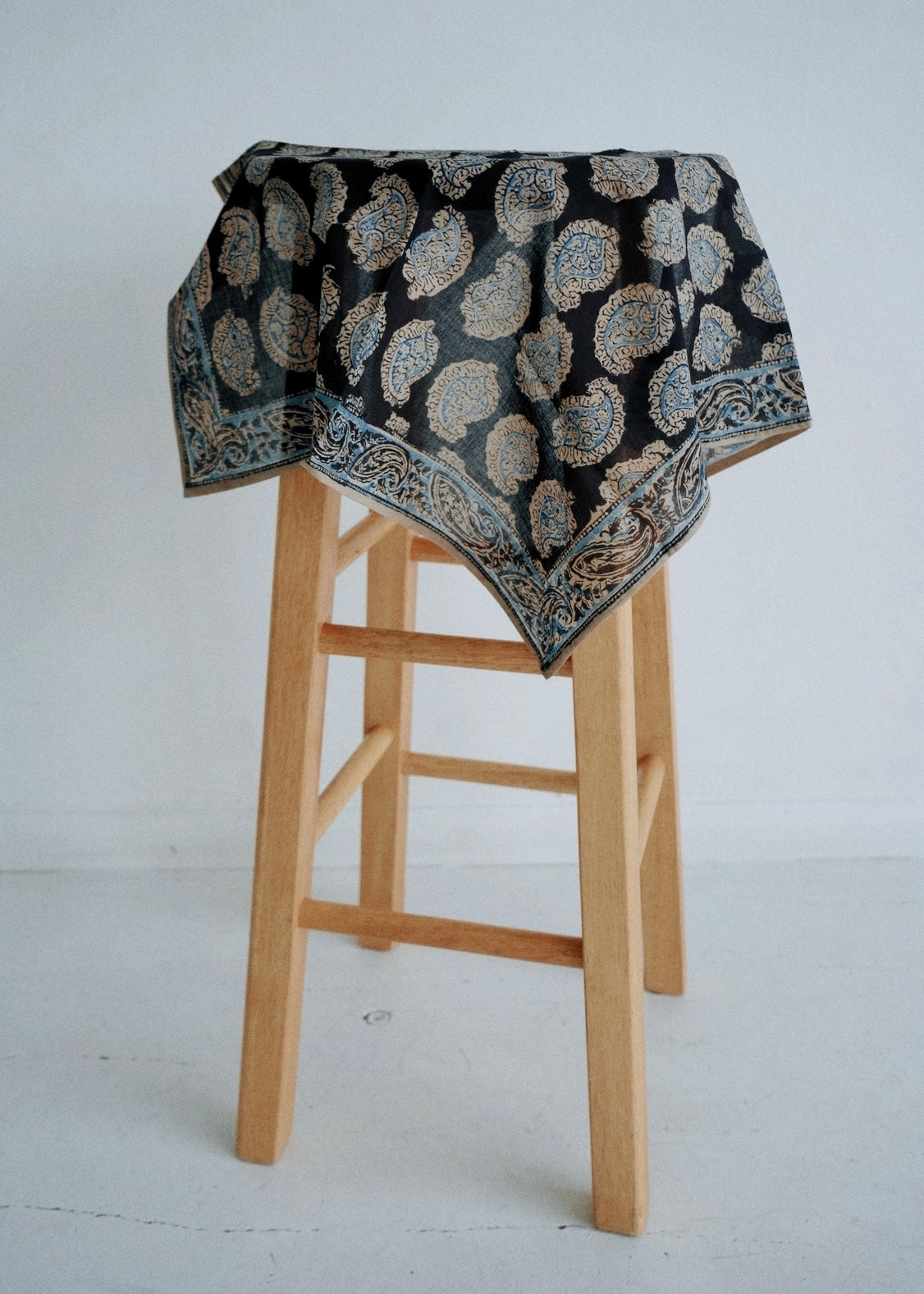 Midnight Feathers - Kalamkari Cotton Bandana