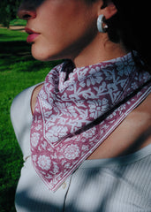 Plum Mithai  - Block Printed Cotton Bandana