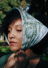 Peacock Bloom - Block Printed Cotton Bandana