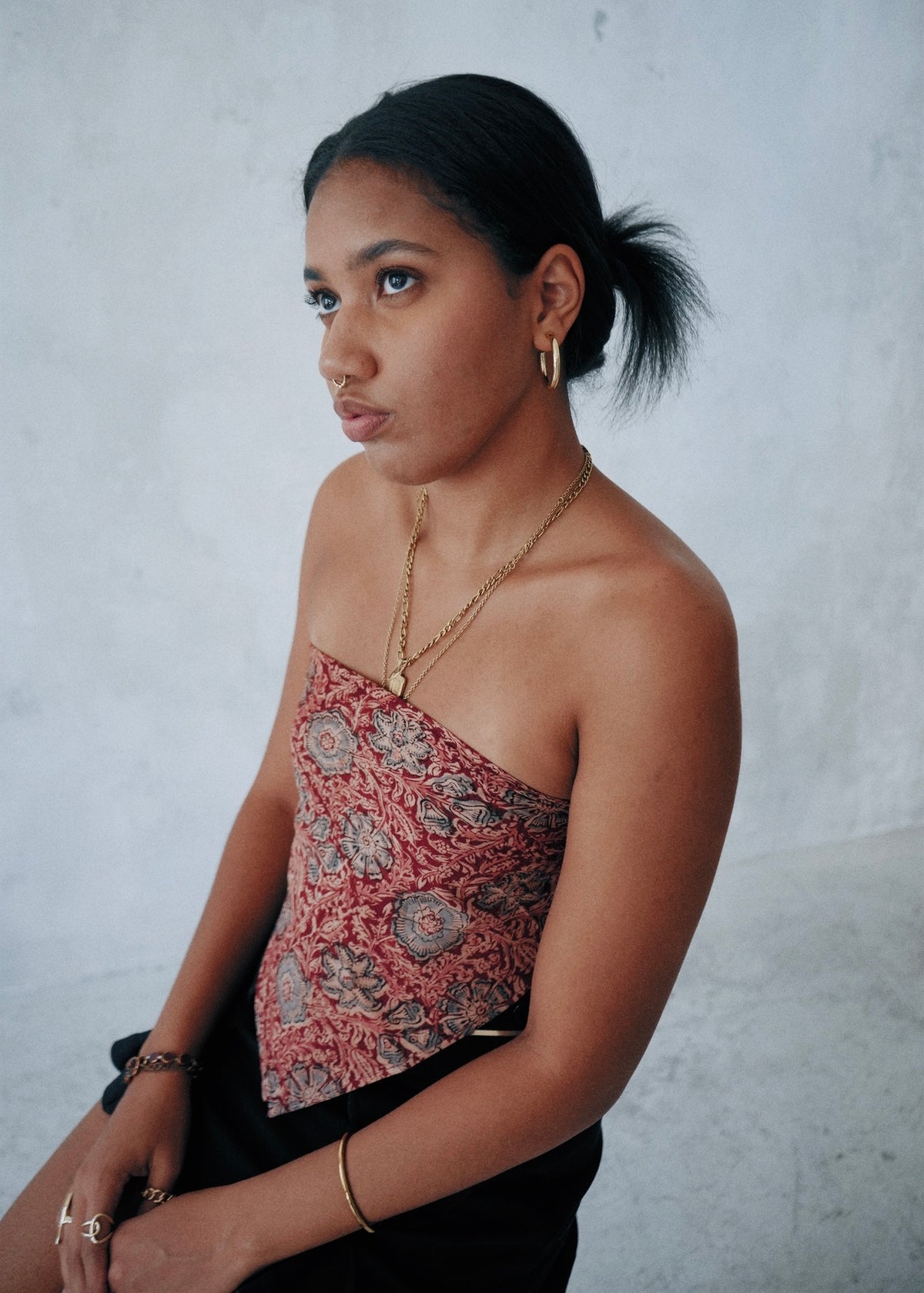 Crimson Blossom - Kalamkari Cotton Bandana