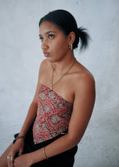 Crimson Blossom - Kalamkari Cotton Bandana