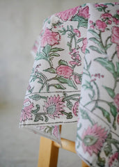 Garden Tea Party - Hand Block Printed Cotton Bandana