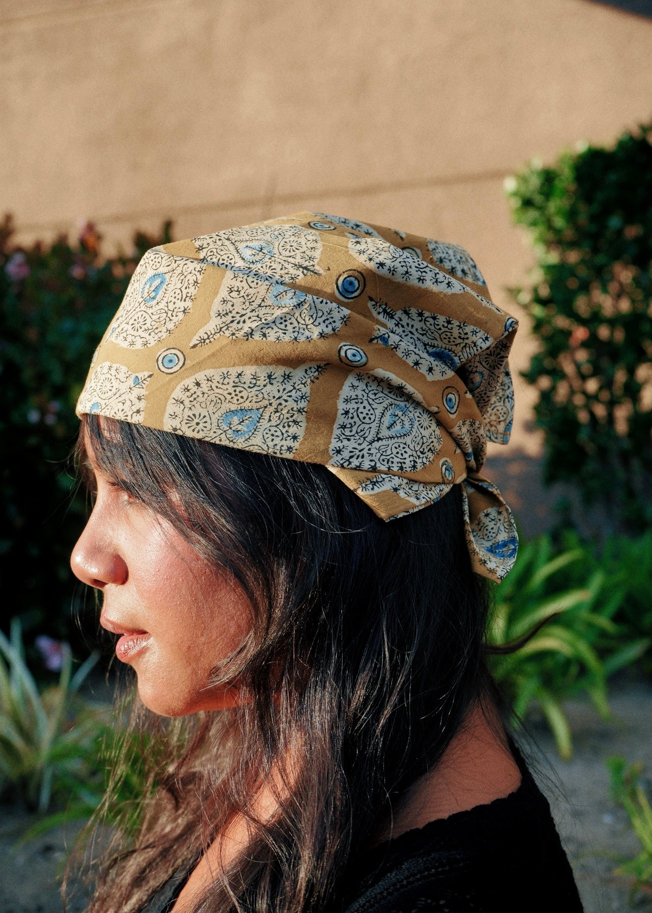 Teardrop Garden - Kalamkari Cotton Bandana