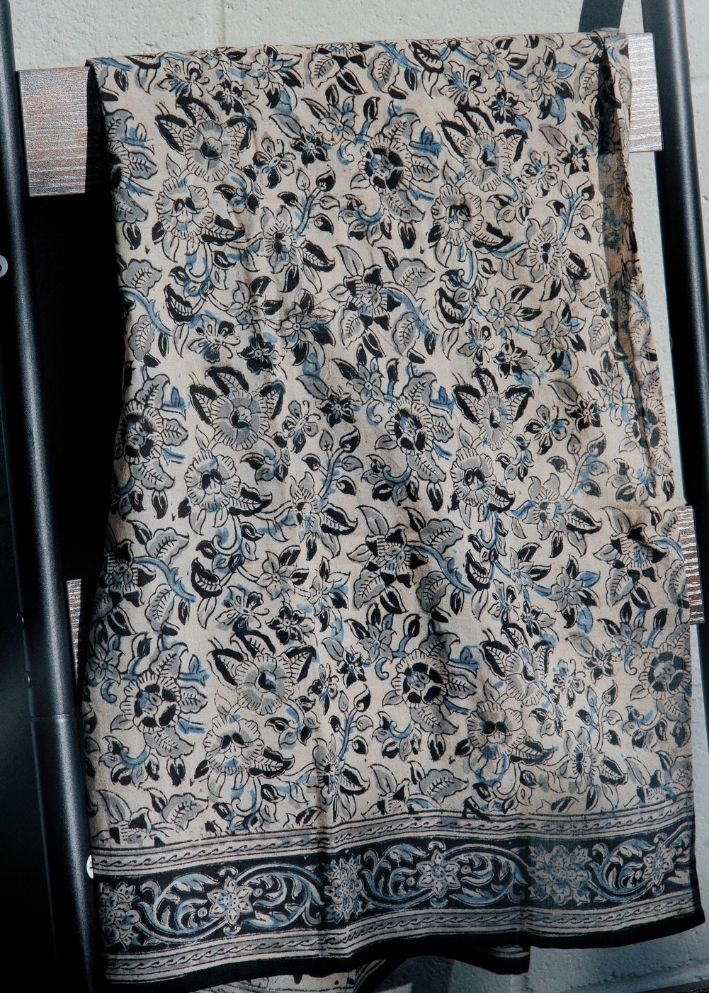 Midnight Lillies - Hand Block Printed Scarf (600-072)