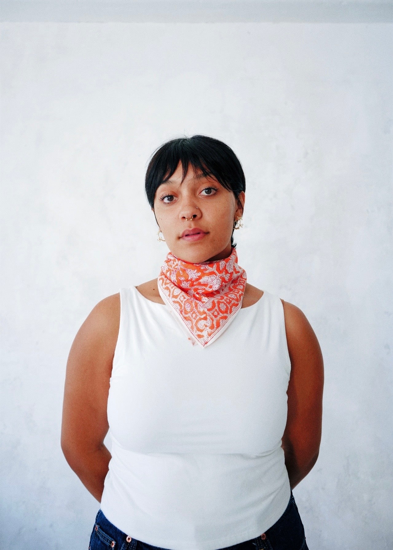 Tiger Lily - Hand Block Printed Cotton Bandana