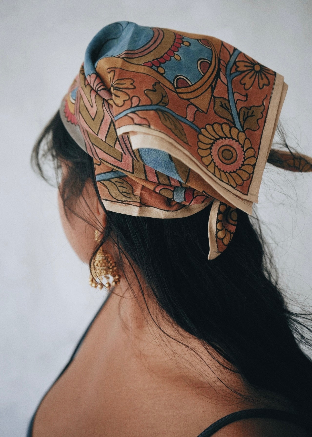 Elephants Night - Limited Edition Hand Painted Cotton Bandana