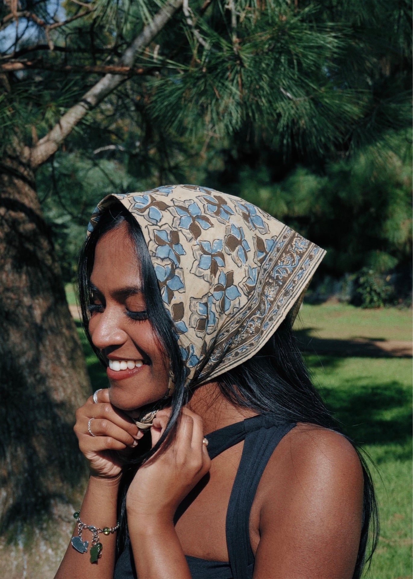 Blue Jay - Kalamkari Cotton Bandana