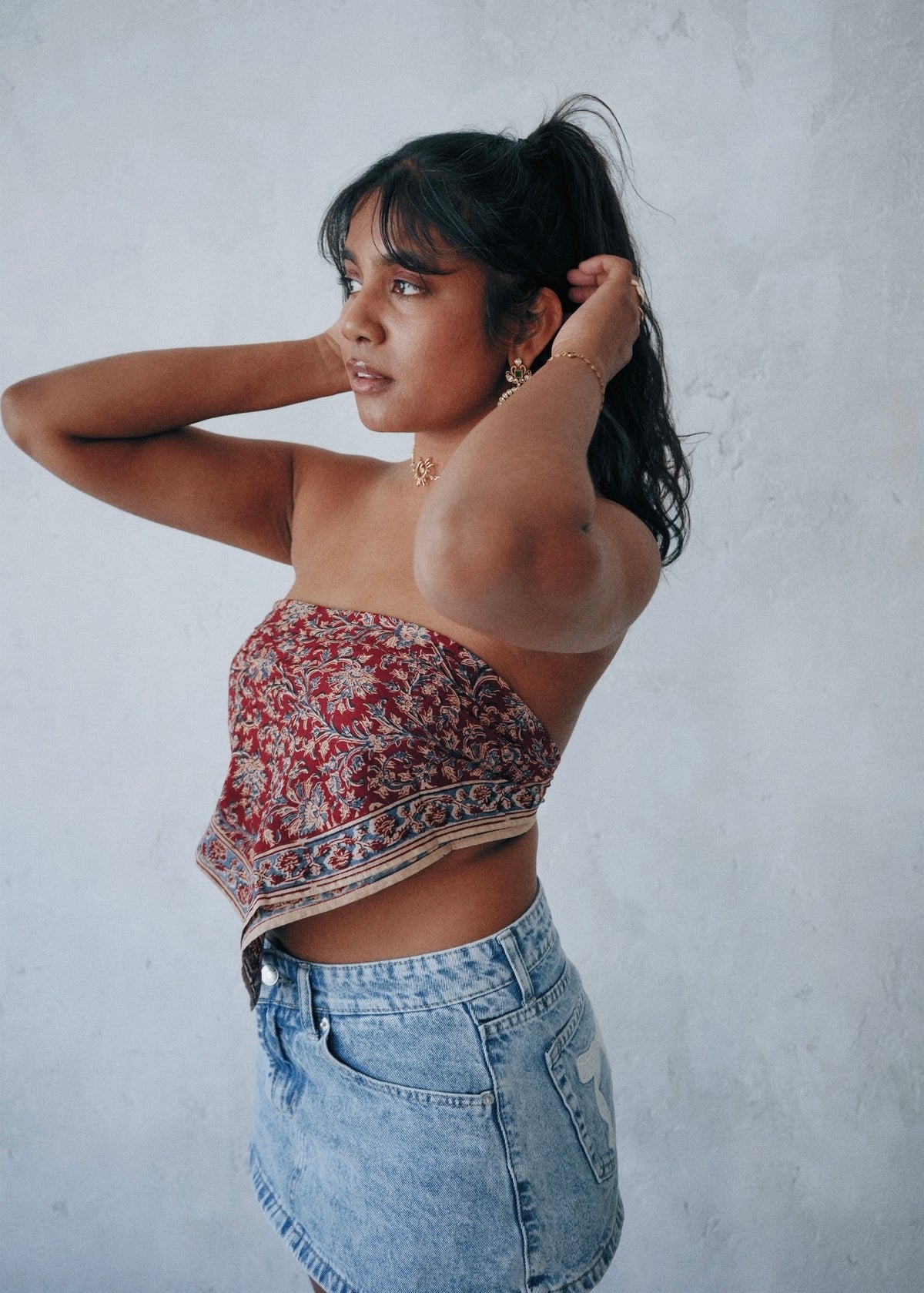 Red Weed - Kalamkari Cotton Bandana