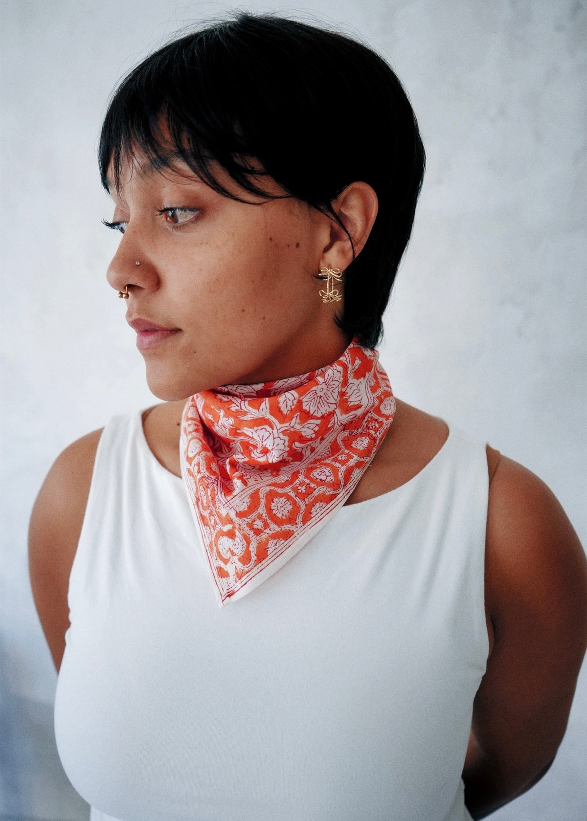 Tiger Lily - Hand Block Printed Cotton Bandana