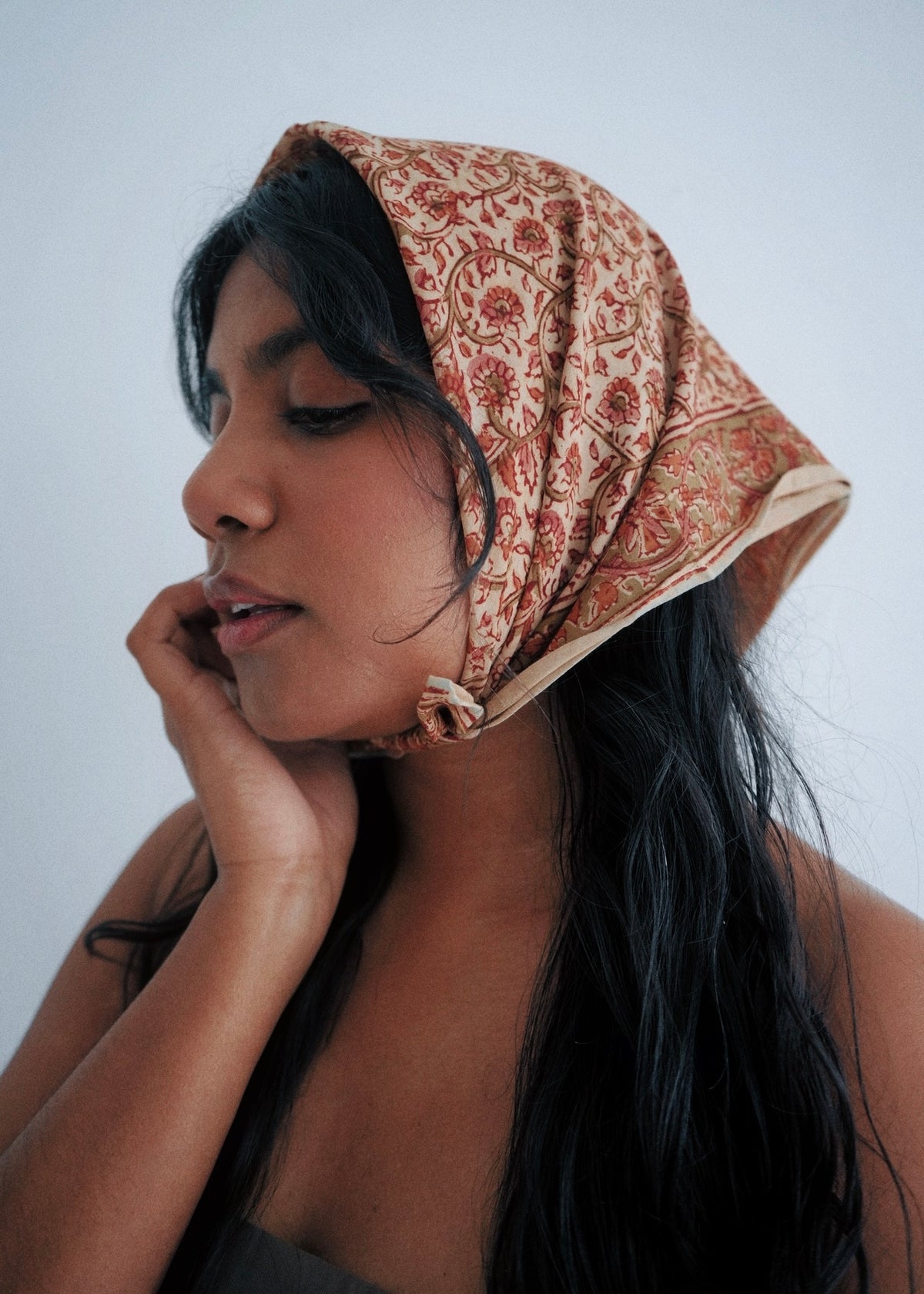 Autumn Rose - Kalamkari Cotton Bandana