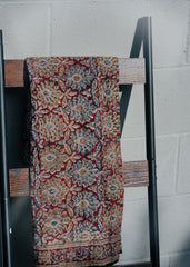 Ruby Tortoise Shell - Hand Block Printed Scarf (600-073)