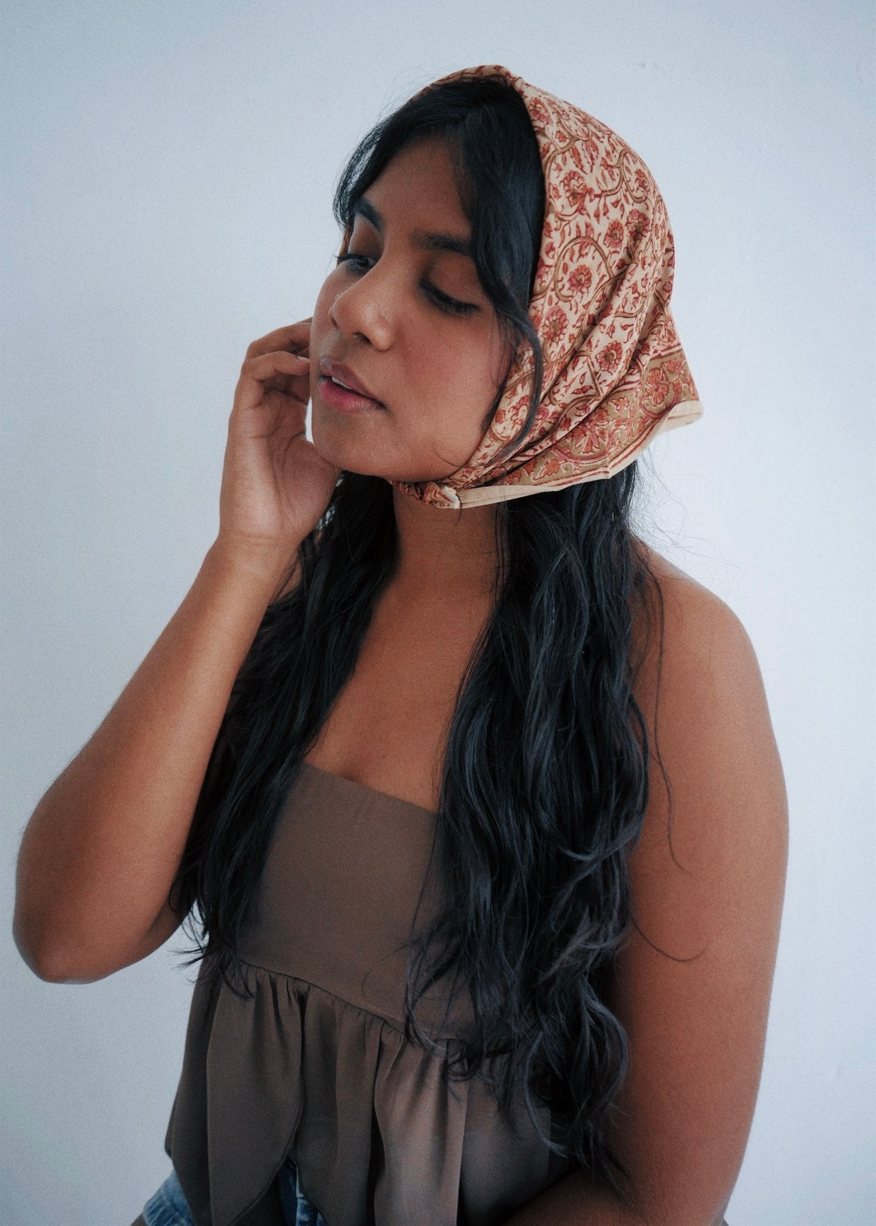 Autumn Rose - Kalamkari Cotton Bandana